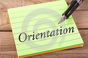 The word orientation photo