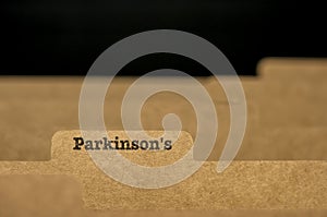 Word Parkinson`s on index card