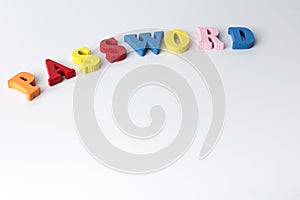 The word password on a white background