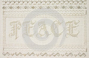 Word of Peace handcrafted embroidery needlework