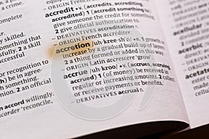 The word or phrase Accretion in a dictionary