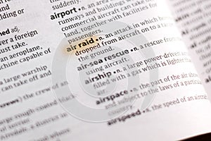 The word or phrase Ari Raid in a dictionary