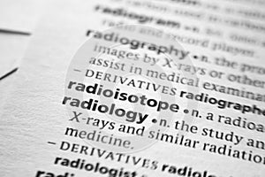 Word or phrase Radioisotope in a dictionary