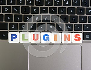 Word Plugins on keyboard background