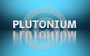 Word Plutonium on blue background