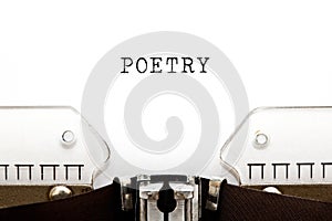 Word Poetry On Retro Typewriter