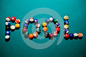 The word pool from billiard balls