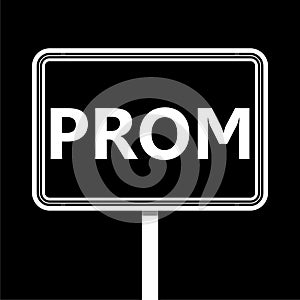 Word PROM icon isolated on black background