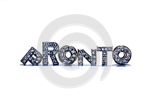 Word PRONTO on white background photo