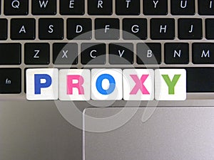 Word Proxy on keyboard background photo