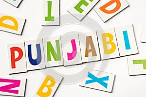 Word punjabi made of colorful letters