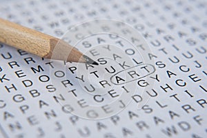 Word puzzle brain teaser.word `art` in circle