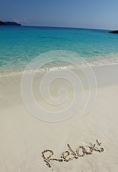 Word Relax on beach