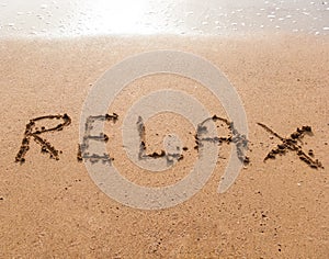 Word Relax on sand