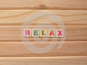 Word Relax on wood