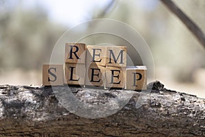 The word rem sleep was created from wooden cubes.