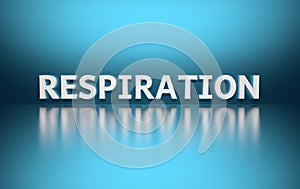Word Respiration on blue background