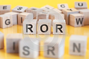 Word ror written on wood blocks, concept
