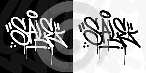 Word Sale Urban Hip Hop Hand Written Graffiti Style Vector Illustration Art