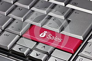 The word sales on a keyboard