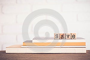 The word SAVE and blank space background, vintage