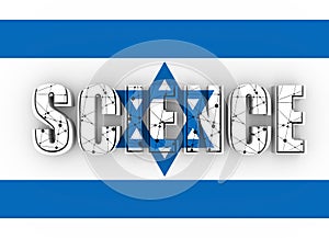 Word science and national flag of Israel