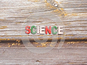 Word Science on wood