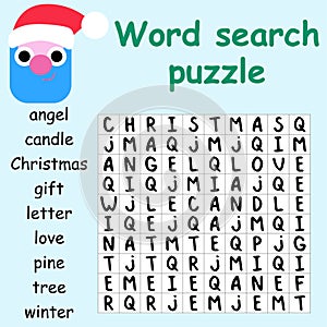Word search puzzle with Santa Claus stock vector illustration