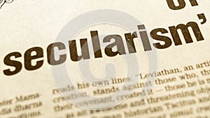 The word Secularism in english newspaper