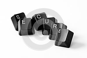 Word secure on white background