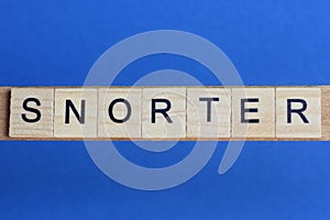 word snorter made from wooden gray letters