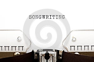 Word Songwriting Retro Typewriter Concept