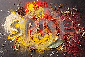 Word Spice drawing on various spices