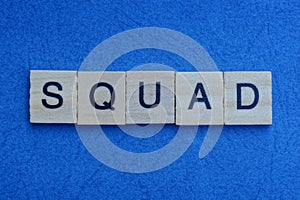 Word squad made from gray letters