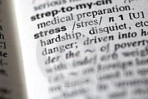 The word stress in a dictionary