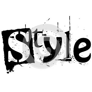 The word style written in grunge cutout style