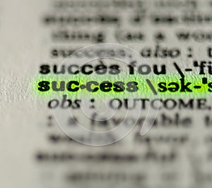 Word success closeup