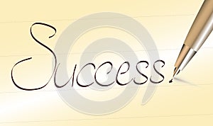 Word Success written by pen