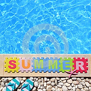 Word Summer by poolside