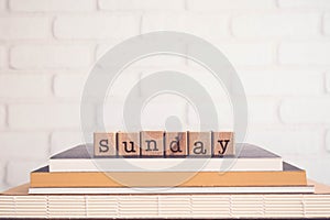The word SUNDAY and blank space background, vintage