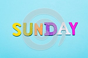 Word Sunday made of colorful letters