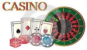 Word and symbols of casino