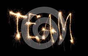 Word team written sparkler