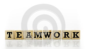 The word Teamwork on wooden cubes