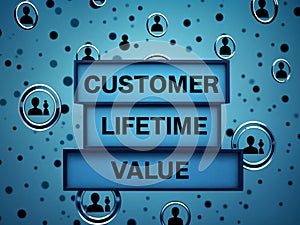 Word text CLV acronym Customer Lifetime Value