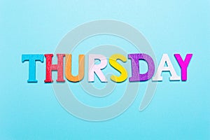 Word Thursday in colorful letters