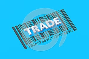 Word trade and barcode. Business concept. Commercial activity