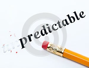 Word unpredictable and predictable with eraser