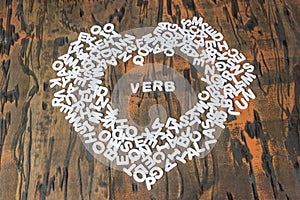 Word verb inside heart