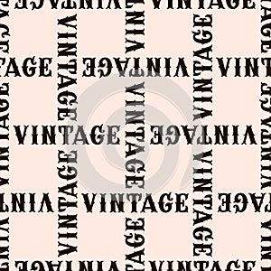 Word vintage forming an ornament. Abstract seamless pattern with lettering in Victorian style